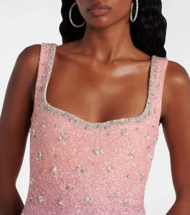 Clio Peppiatt Crystal beaded minidress | Thumbnail 5