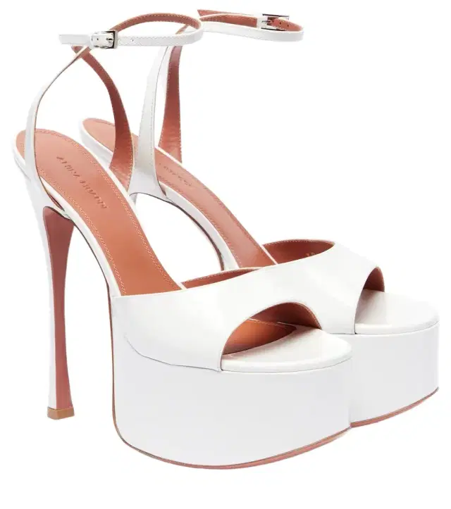 Amina Muaddi Aya 155 patent leather platform sandals