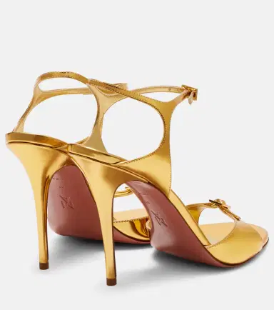 Amina Muaddi Adut 105 metallic leather sandals | Thumbnail 2