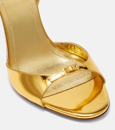 Amina Muaddi Adut 105 metallic leather sandals | Thumbnail 3