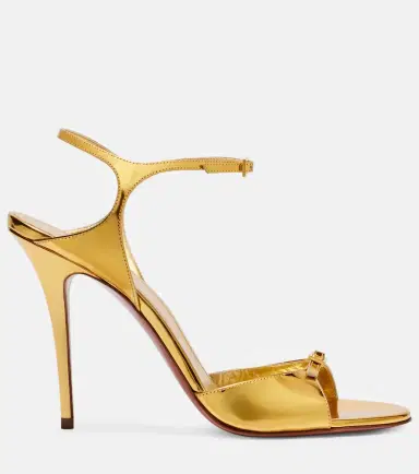 Amina Muaddi Adut 105 metallic leather sandals | Thumbnail 4