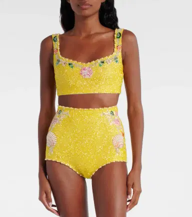 Clio Peppiatt Marina embellished high-rise micro shorts | Thumbnail 2