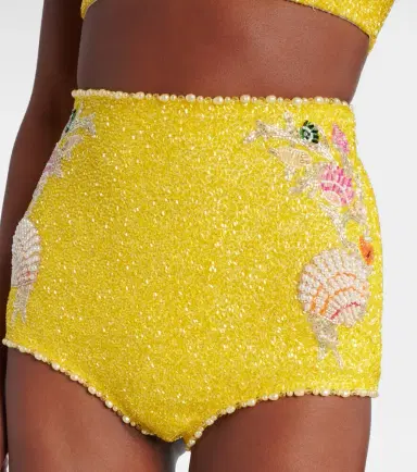Clio Peppiatt Marina embellished high-rise micro shorts | Thumbnail 3