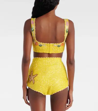 Clio Peppiatt Marina embellished high-rise micro shorts | Thumbnail 4
