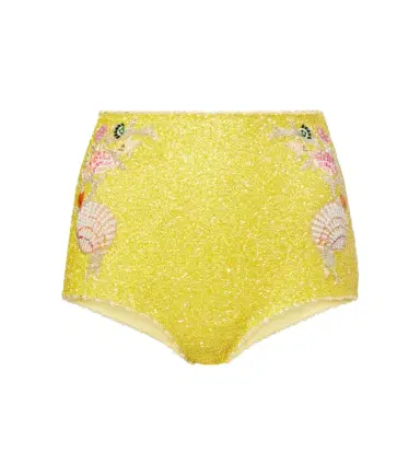 Clio Peppiatt Marina embellished high-rise micro shorts | Thumbnail 1