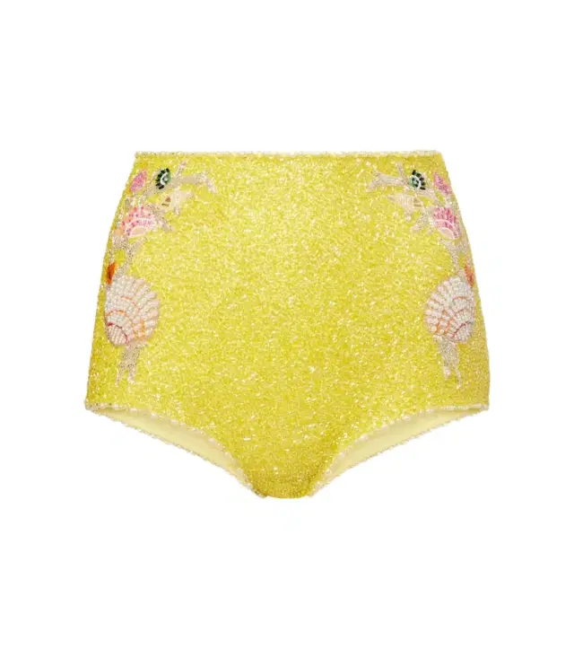 Marina embellished high-rise micro shorts