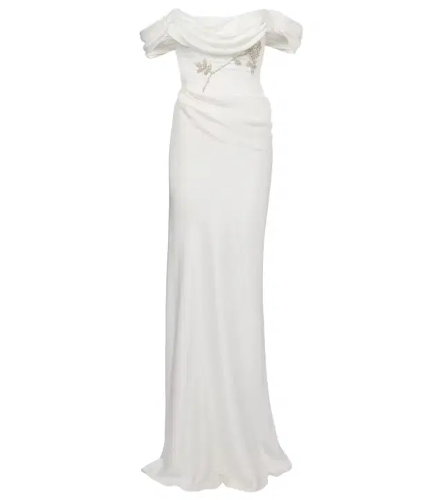 Paloma beaded satin corset gown