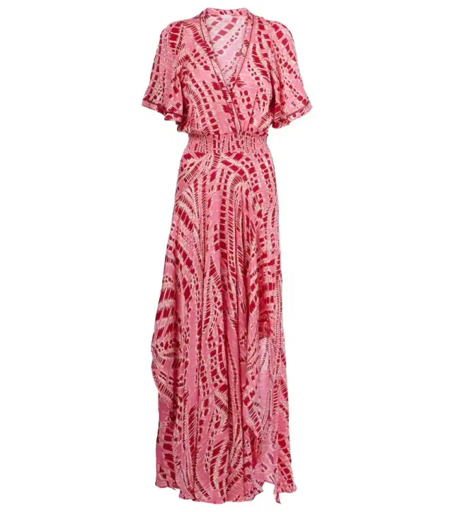 Poupette St Barth Mabelle printed satin midi dress