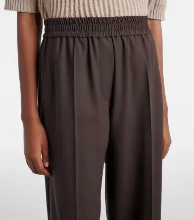 Brunello Cucinelli Wool-blend high-rise wide-leg pants | Thumbnail 3 Brunello Cucinelli Wool-blend high-rise wide-leg pants | Thumbnail 3