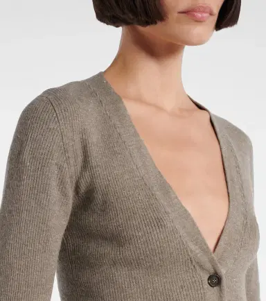Brunello Cucinelli Ribbed-knit lamé cardigan | Thumbnail 4 Brunello Cucinelli Ribbed-knit lamé cardigan | Thumbnail 4