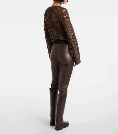 Brunello Cucinelli Leather slim pants | Thumbnail 3