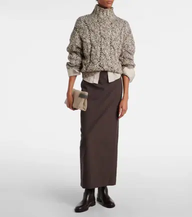 Brunello Cucinelli Wool-blend maxi skirt | Thumbnail 2