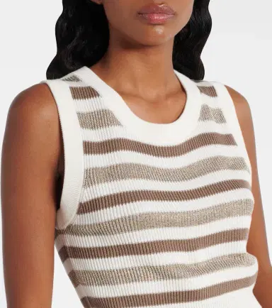 Brunello Cucinelli Striped cotton sweater vest | Thumbnail 4