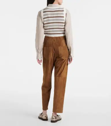 Brunello Cucinelli Suede straight pants | Thumbnail 6