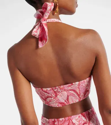 Poupette St Barth Carla pleated printed crop top | Thumbnail 2