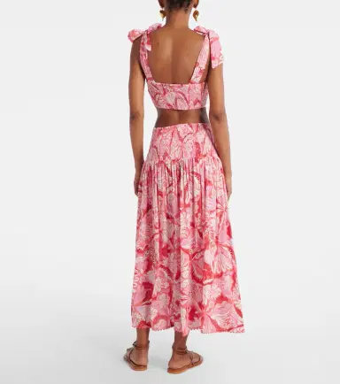 Poupette St Barth Carla pleated printed crop top | Thumbnail 4