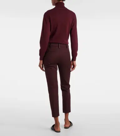 Brunello Cucinelli Monili cropped cotton-blend slim pants | Thumbnail 2 Brunello Cucinelli Monili cropped cotton-blend slim pants | Thumbnail 2