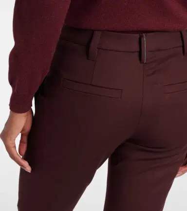 Brunello Cucinelli Monili cropped cotton-blend slim pants | Thumbnail 4 Brunello Cucinelli Monili cropped cotton-blend slim pants | Thumbnail 4