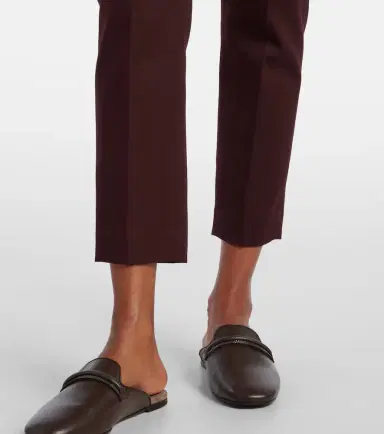 Brunello Cucinelli Monili cropped cotton-blend slim pants | Thumbnail 5 Brunello Cucinelli Monili cropped cotton-blend slim pants | Thumbnail 5