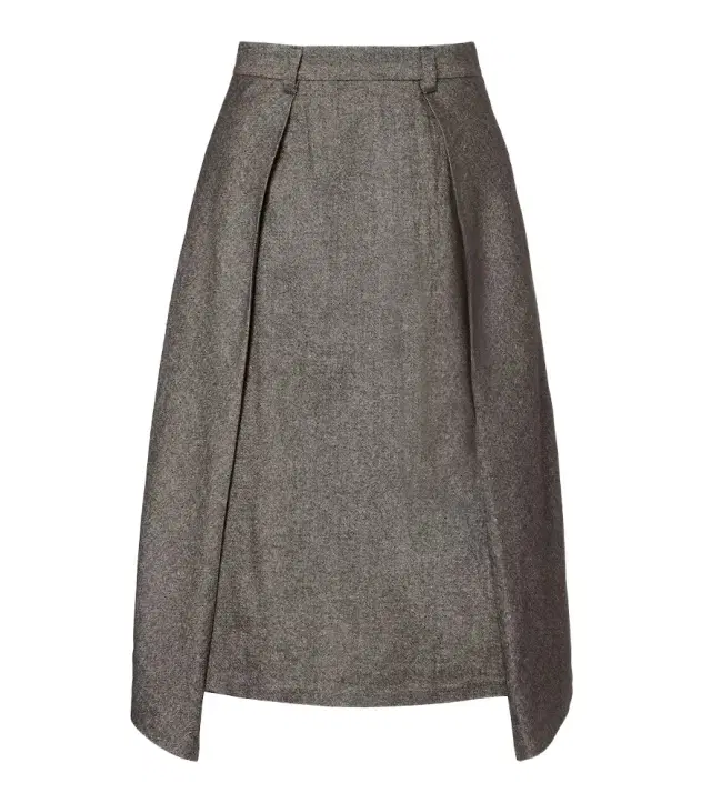 Brunello Cucinelli Wool and linen-blend midi skirt