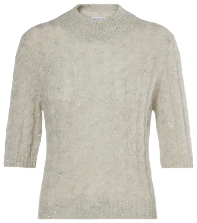 Brunello Cucinelli Sequined cable-knit sweater