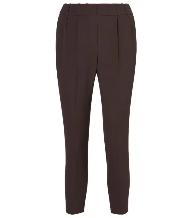 Brunello Cucinelli Cropped crêpe slim pants