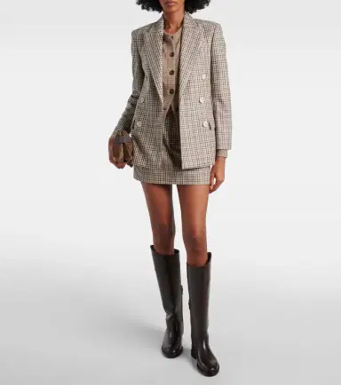 Brunello Cucinelli Checked virgin wool flannel miniskirt | Thumbnail 2