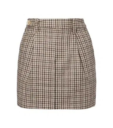 Brunello Cucinelli Checked virgin wool flannel miniskirt | Thumbnail 1