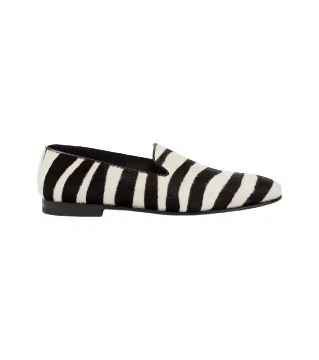 Manolo Blahnik Mario zebra-print calf hair loafers