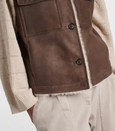 Brunello Cucinelli Shearling-lined suede vest | Thumbnail 4