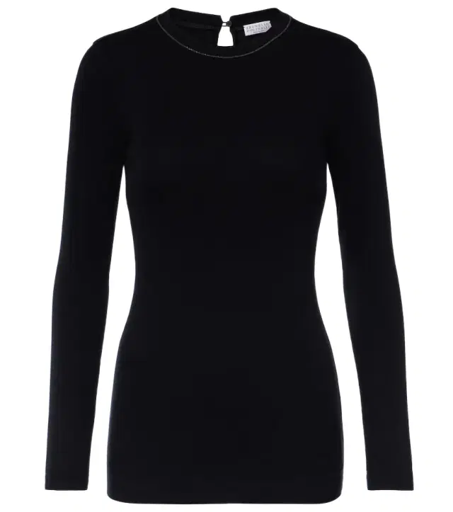 Brunello Cucinelli Monili cotton-blend top