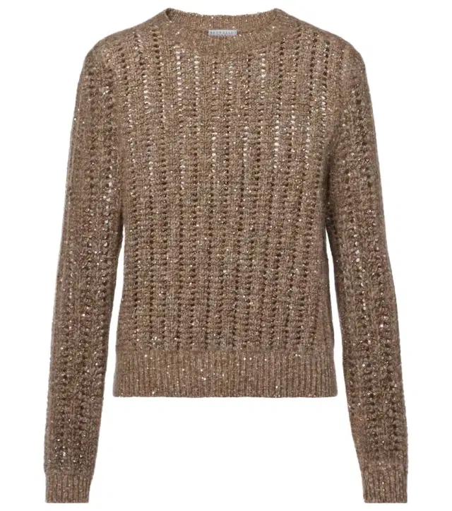 Brunello Cucinelli Open-knit sequined sweater