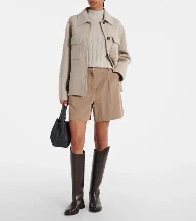 Brunello Cucinelli High-rise cotton corduroy shorts | Thumbnail 3