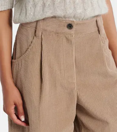 Brunello Cucinelli High-rise cotton corduroy shorts | Thumbnail 4