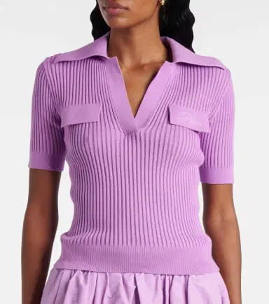 Patou Ribbed-knit cotton polo shirt | Thumbnail 5