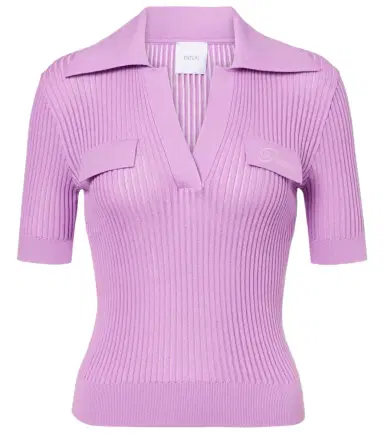 Patou Ribbed-knit cotton polo shirt | Thumbnail 1