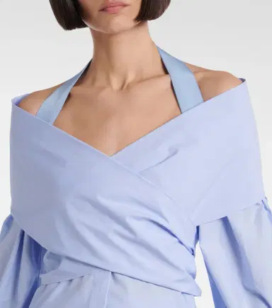 Patou Draped cotton poplin blouse | Thumbnail 6