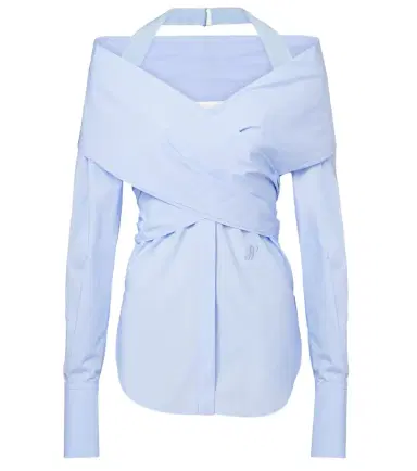 Patou Draped cotton poplin blouse | Thumbnail 1