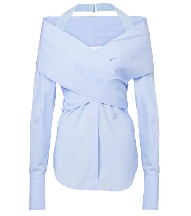 Patou Draped cotton poplin blouse