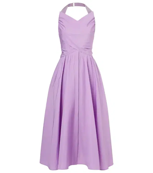Patou Gathered faille midi dress