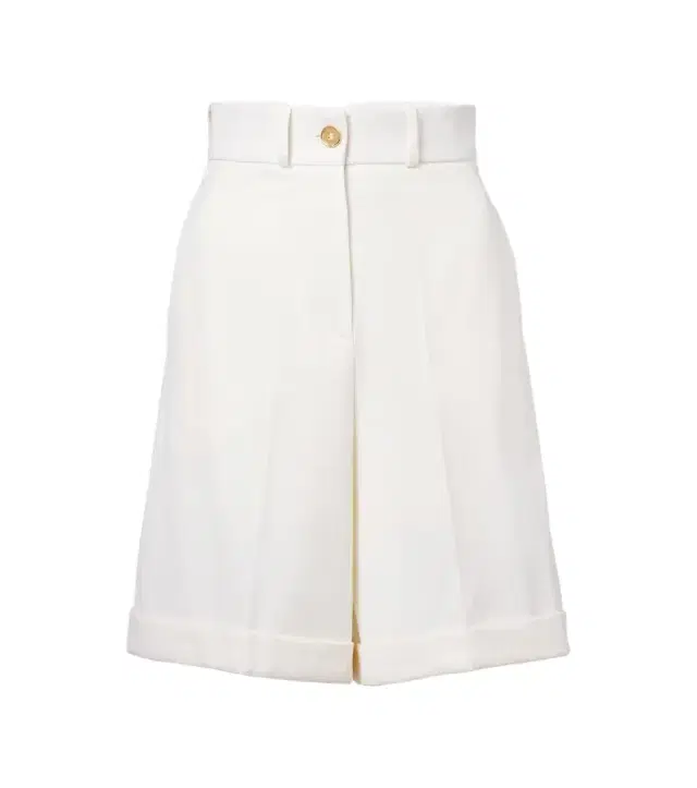 Patou High-rise cotton gabardine Bermuda shorts