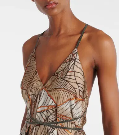 Brunello Cucinelli Printed silk maxi dress | Thumbnail 3