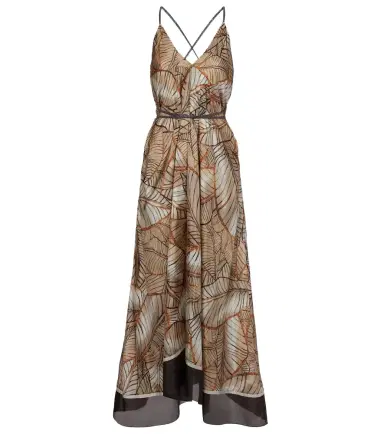 Brunello Cucinelli Printed silk maxi dress | Thumbnail 1