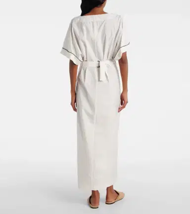 Brunello Cucinelli Monili cotton-blend wrap dress | Thumbnail 4