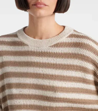 Brunello Cucinelli Striped cotton-blend sweater | Thumbnail 5