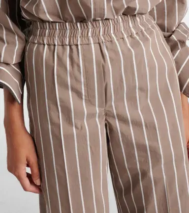 Brunello Cucinelli Striped cotton-blend wide-leg pants | Thumbnail 4 Brunello Cucinelli Striped cotton-blend wide-leg pants | Thumbnail 4