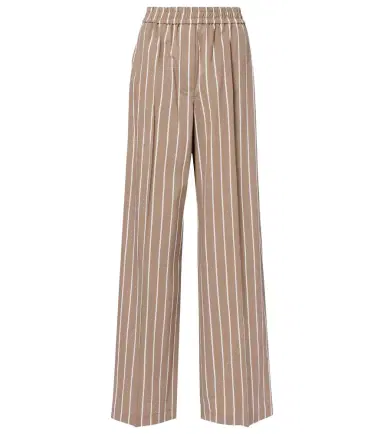 Brunello Cucinelli Striped cotton-blend wide-leg pants | Thumbnail 1 Brunello Cucinelli Striped cotton-blend wide-leg pants | Thumbnail 1