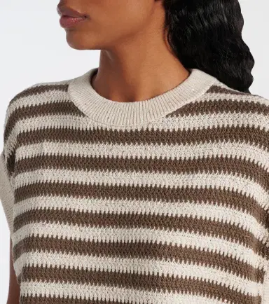Brunello Cucinelli Sequined striped cotton-blend sweater vest | Thumbnail 2