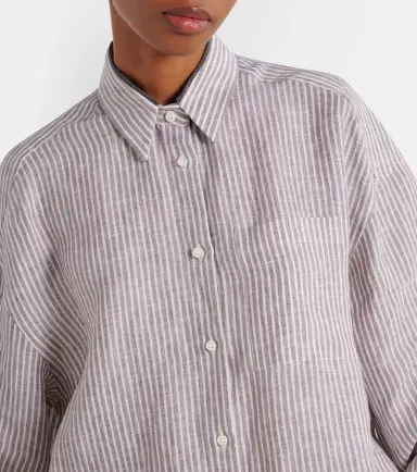 Brunello Cucinelli Monili striped linen shirt | Thumbnail 5 Brunello Cucinelli Monili striped linen shirt | Thumbnail 5
