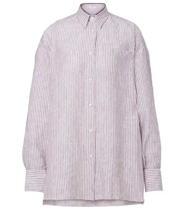 Brunello Cucinelli Monili striped linen shirt